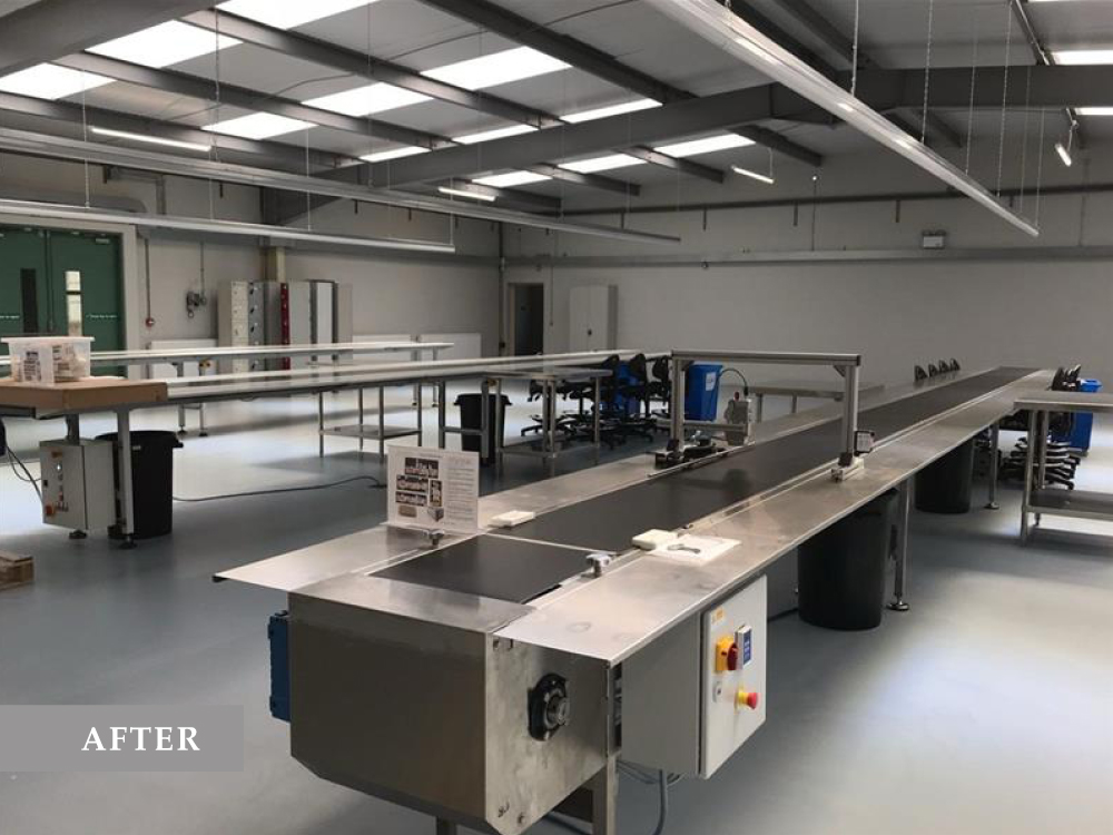 Resin-painted manufacturing floor