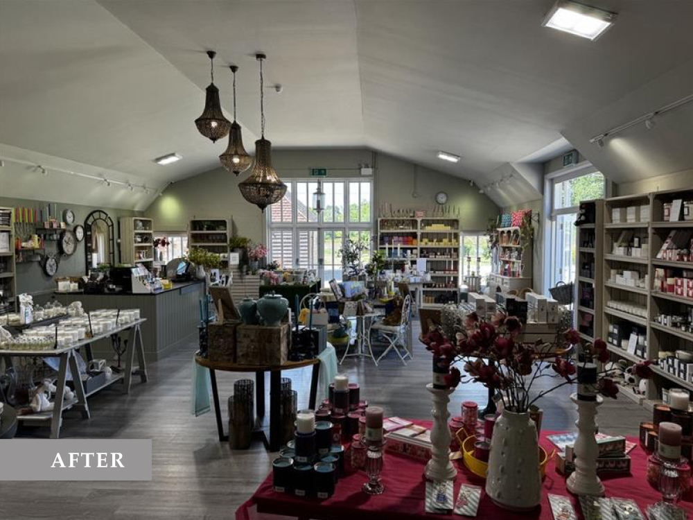 Repainted retail interior